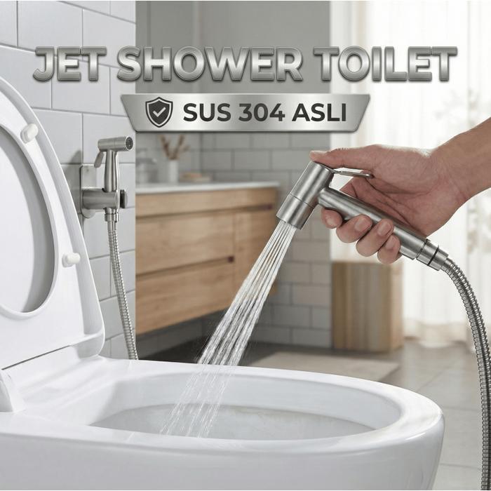 SUS304 Jet Shower Kamar Mandi Semprotan Toilet Duduk Jet wasser Kloset Stainless Kran Cabang Shower
