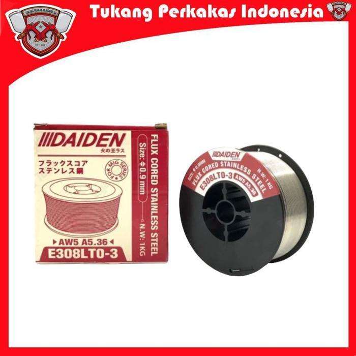 Cuci Gudang Daiden Kawat Las Flux Core 0.9 Mm Stainless Steel Wire Mig Kawat Las Mig Khusus