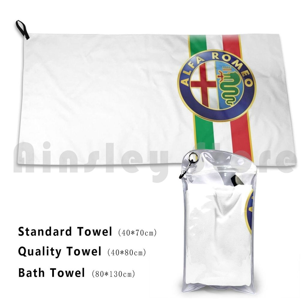Alfa Romeo Italy Bath Towel Beach Cushion Alpha Alfa Romeo Biscione Tricolor Flag Italian Italy Moto