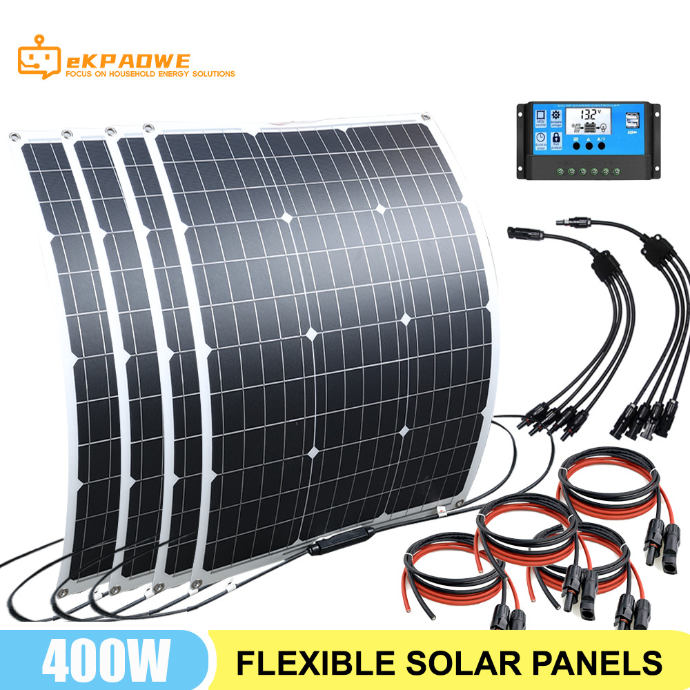 Flexible Solar Panel 100W 200W 300W 400W 24V 12V Monocrystalline Bendable 100 Watt 18V Semi-Flexible