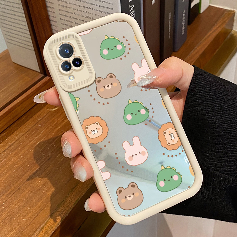 Casing Hp VIVO V21 5G V21s 5G V21E Y73 2021 Case Casing Kartun unicorn dengan kelinci dan singa Pola