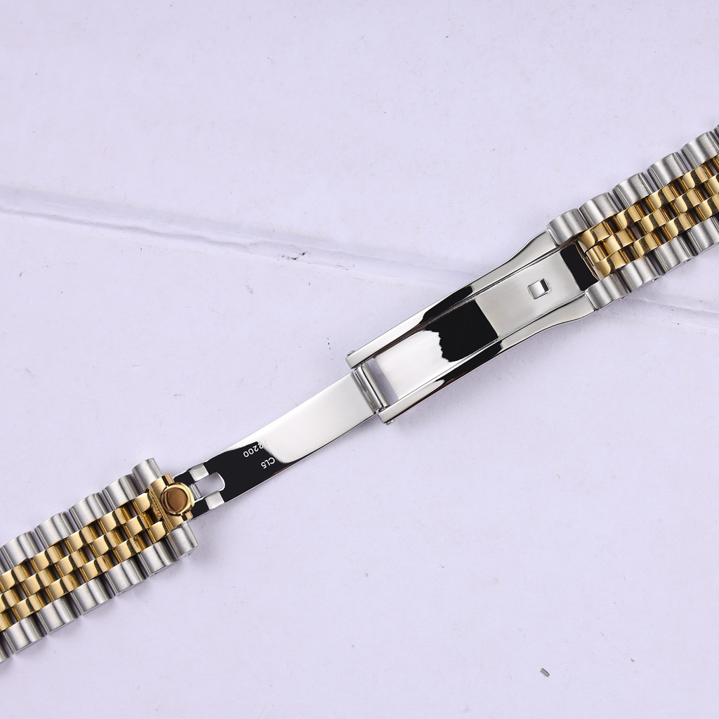 13 17 20 21mm solid stainless steel Jubilee watchband for Rolex Oyster Perpetual Date Just silver
