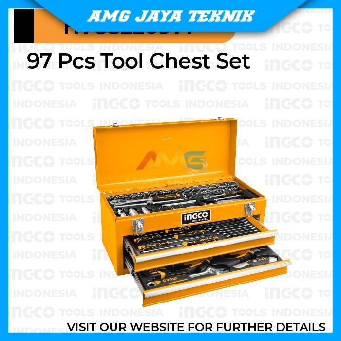 TOOLS SET Box Kotak Perkakas 97-Pcs Mechanical Tool Chest Set INGCO