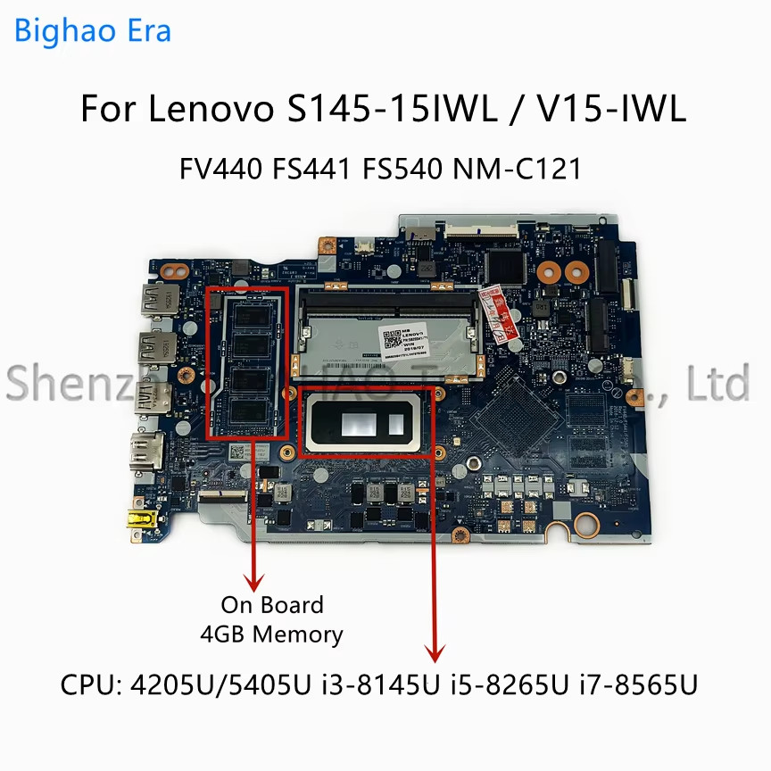 For Lenovo Ideapad S145-15IWL V15-IWL Laptop Motherboard NM-C121 With 5405U i3-8145U i5-8265U
