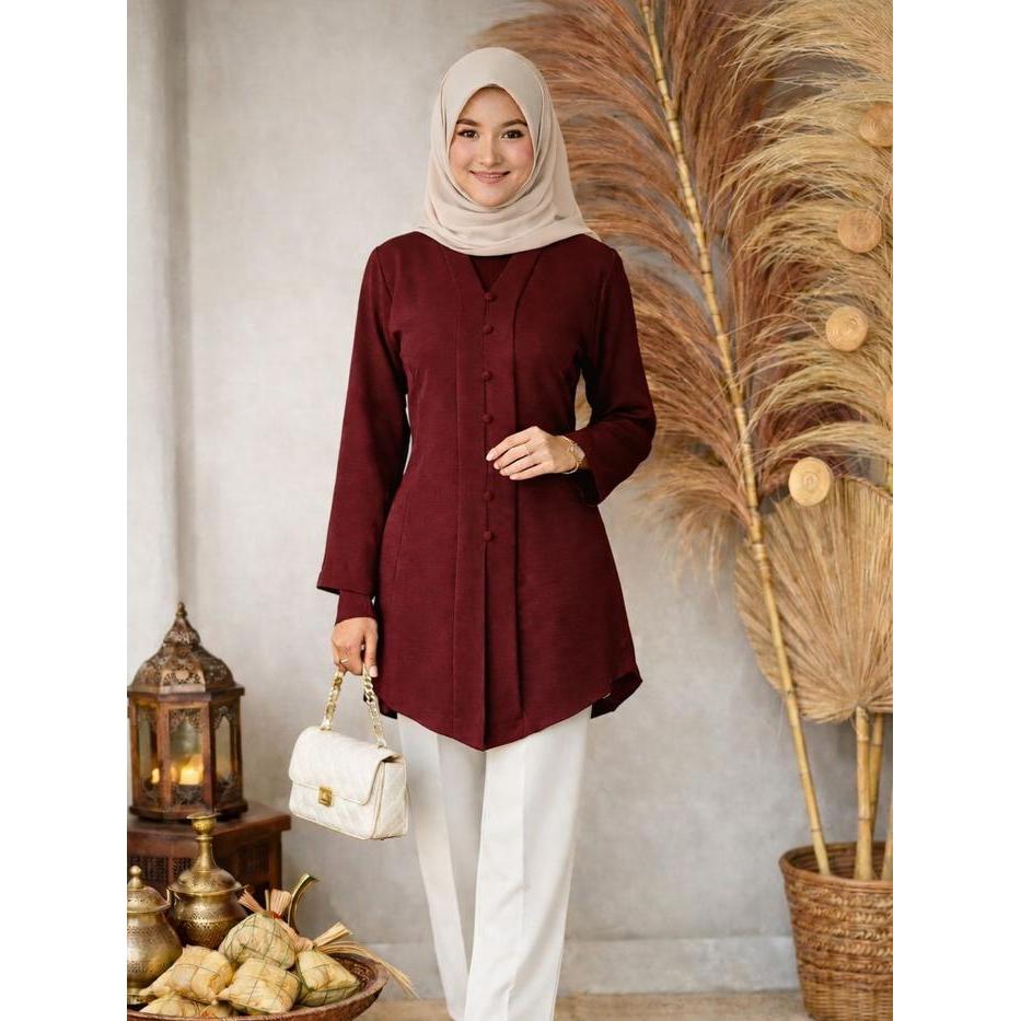 Sale- Kebaya Tunik Kartini Panjang Muslim Terlaris Atasan Kebaya Modern Bali Termurah Terbaru Polos