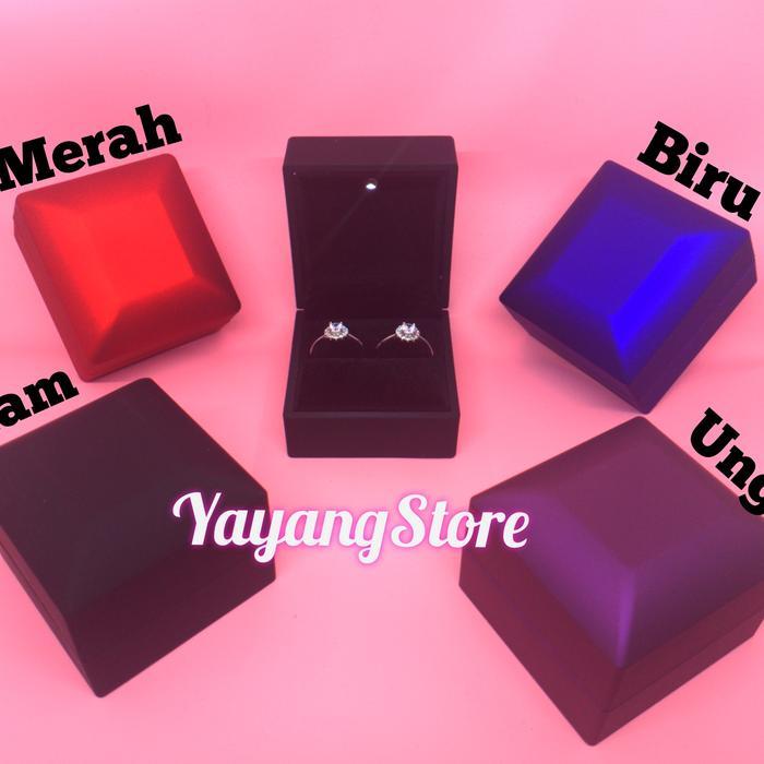 "New" Kotak Cincin Led / Kotak Perhiasan Cincin Anting Lampu Led