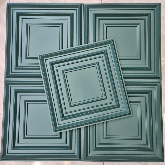 3D Wallpanel Wall Panel Pvc. Bukan Wallpaper, Sticker, Foam D145 White Green Kotak Pink Kamar