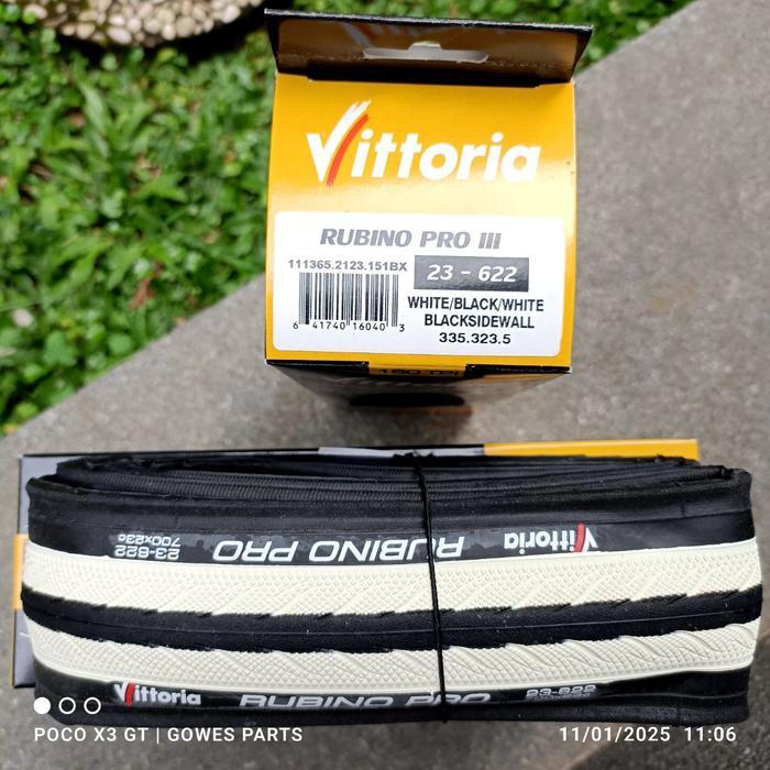 Vittoria Rubino Pro III White/Black/White150 TPI - 700x23c - Ban Luar - Gowes Parts