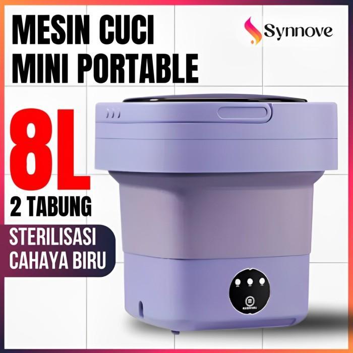 Mesin Cuci Portable Mini 8L Otomatis Mesin Cuci 2 Tabung Mesin Cuci Lipat Kecil Mesin Pengering