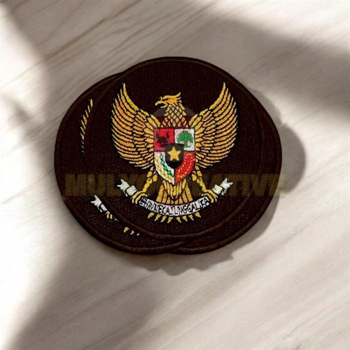 Emblem Patch Bordir Garuda Pancasila Bordir Garuda Background Hitam