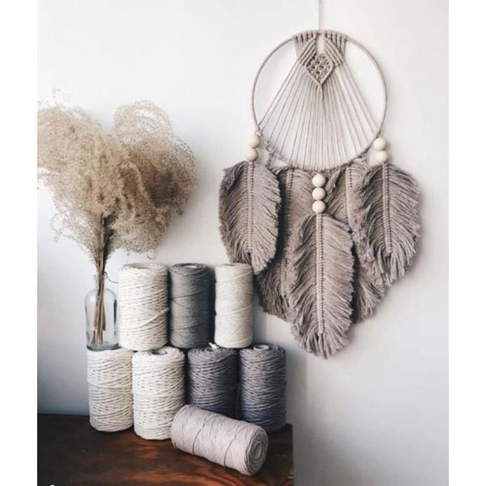 macrame hiasan dinding daun warna / macrame wall hanging dc112