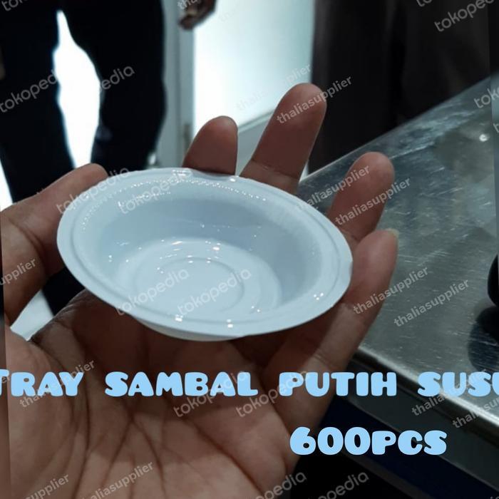 Mika Tray Sambal Isi 600Pcs Warna Putih Susu. Wadah Saos Sambal