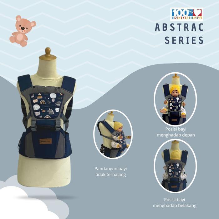 Gendongan Hipseat//Hipseat Baby Carrier Abstract Series Navy Ergonomis Hingga 20Kg Siap Kirim
