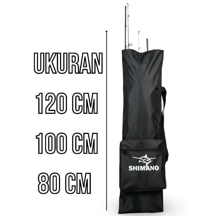Shimano Tas Pancing Kotak Joran Tegek & Rill Anti Air 80Cm-120Cm Bahan Poliester 420 Fleksibel