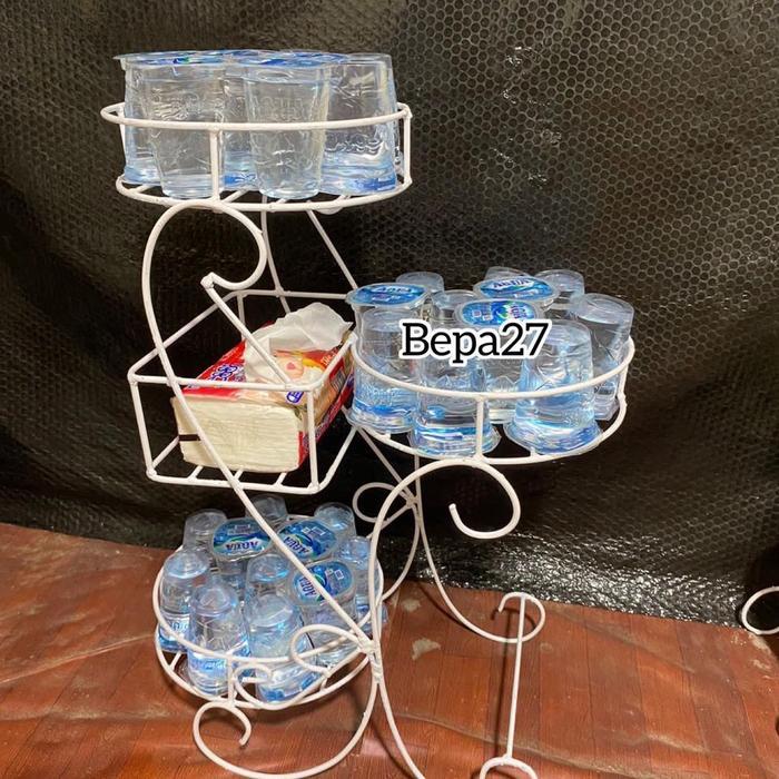 Rak Aqua Lebaran Rak Minuman Lebaran Rak Serbaguna Tempat Aqua Wadah Aqua Gelas Putih