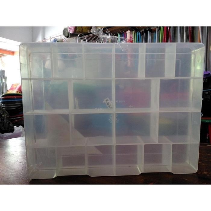 kotak aksesoris/ obat 20 sekat tebal Box Plastik 1419 tempat obat box sekat tempat manik box sekat