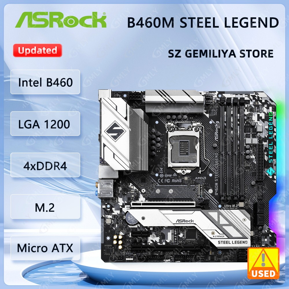 ASROCK B460M STEEL LEGEND Motherboard Socket 1200 Intel B460 DDR4 128GB support i9-10900 i5-10400