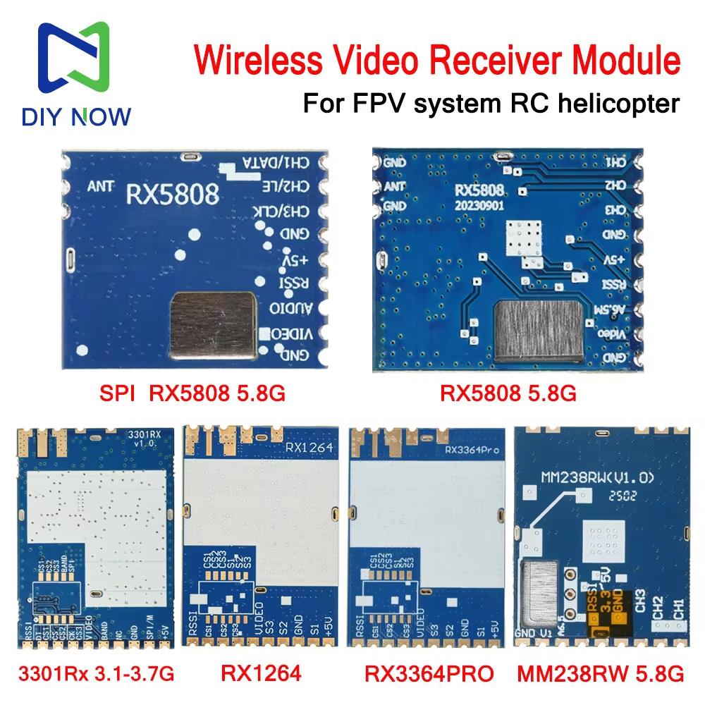 Rx5808 5.8G Rx1264 Rx1264Pro Mm238Rw 3301Rx Wireless Audio Video Receiver Module Fpv Receiver For