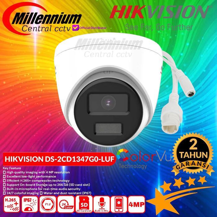 HIKVISION DS-2CD1347G0-LUF 4MP ColorVu Audio indoor Network IP Camera