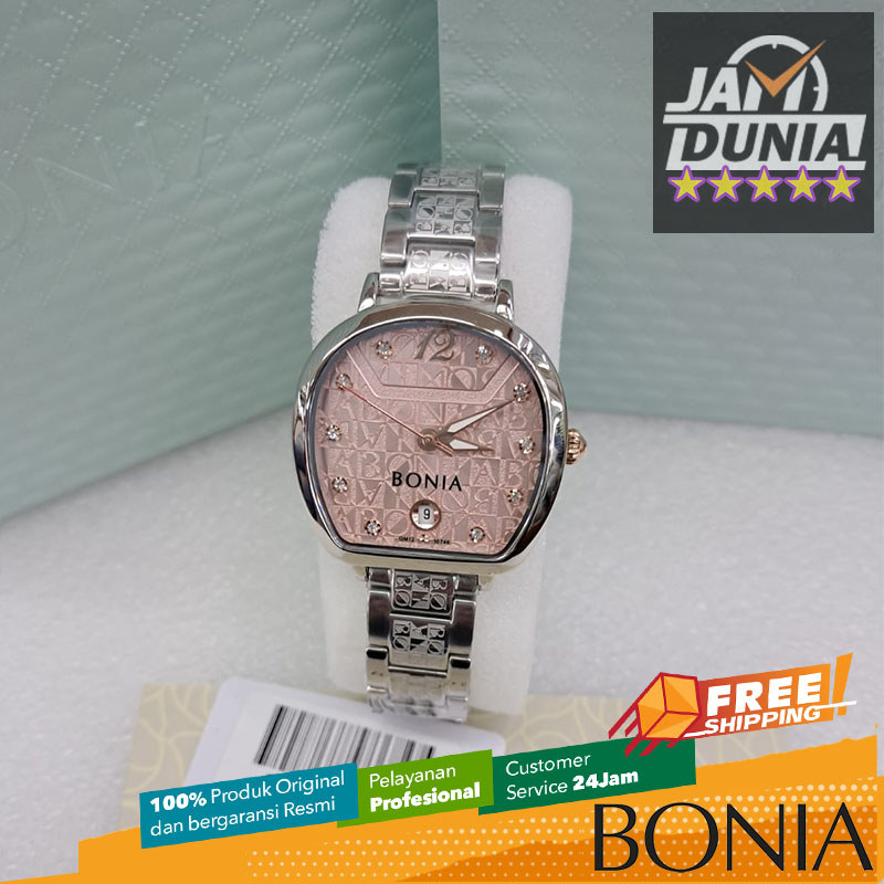 JAM TANGAN WOMEN BONIA SONIA ORIGINAL BONIA SILVER DIAL PINK BONIA BNB10746 2375 BONIA BNB10746-2375