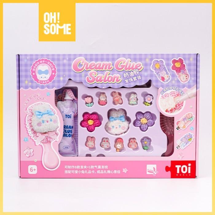 OHSOME Cream Glue Salon Comb DIY Set Mainan Kerajinan Tangan Rakit Sisir Mainan Salon DIY