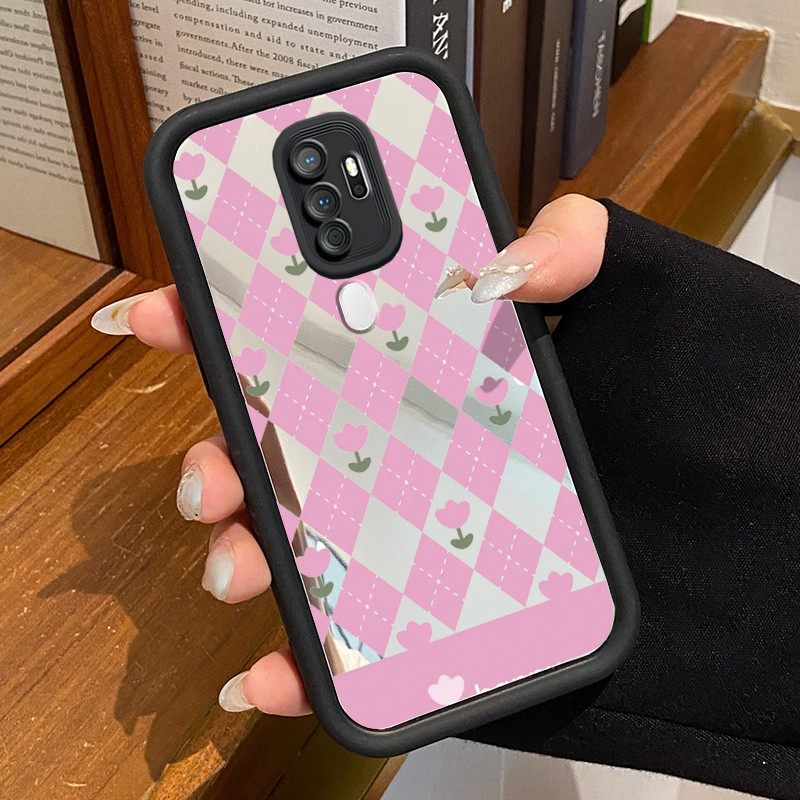 Casing Hp OPPO A5 2020 OPPO A9 2020 Case Casing Bentuk berlian layar penuh Pola Kasus cermin tangga 