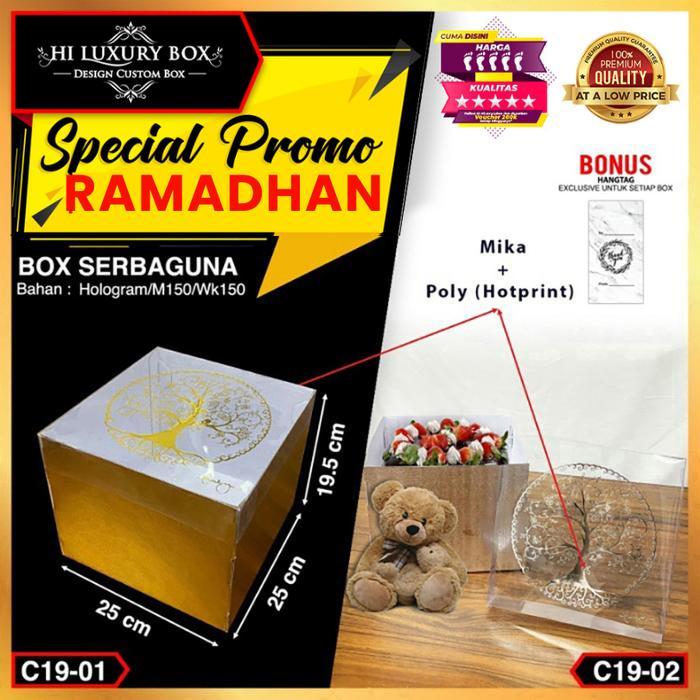 Kotak KueHologramMikaKadoHampersSerbagunaDusBoxPackagingC19