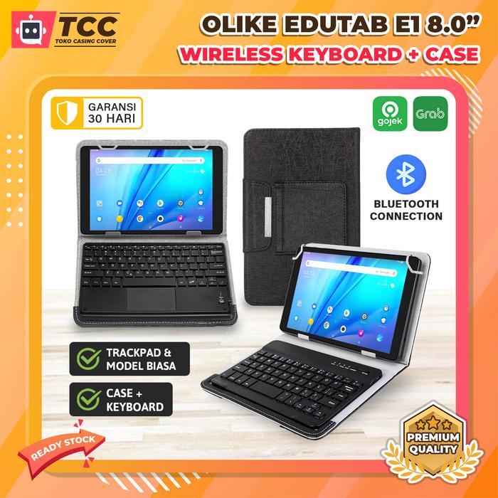 Aksesoris Untuk Olike Edutab E1 8 Inch Tablet Bluetooth Keyboard Case Casing Trackpad