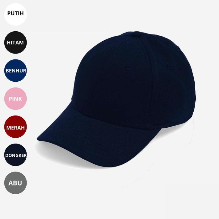 New Topi Baseball Polos Premium Biru Dongker Topi Baseball Unisex