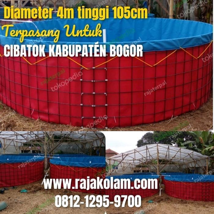 KOLAM TERPAL BUNDAR FULLSET D4M TINGGI RANGKA 105CM INCLUDE TUTUP KOLA