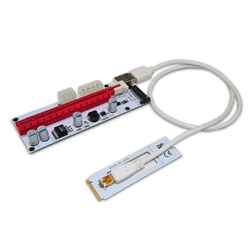 M.2 NGFF to PCI-E X16 Slot Transfer Card Mining m.2 Riser with sata 6pin 4pin molex Riser card