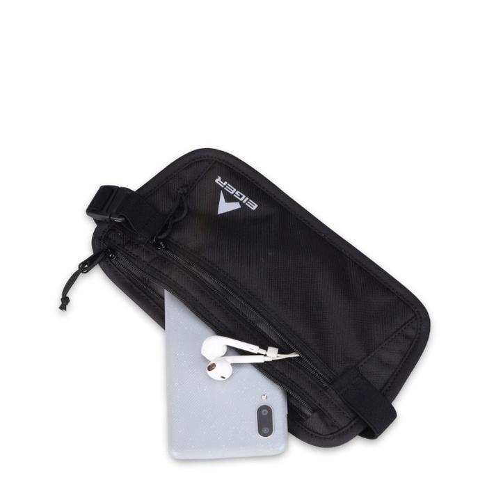 Waistbag Minimalis Eiger Moneybelt Eiger 7066 Tas Pinggang Unisex Dengan 2 Saku Ritsleting & Tali