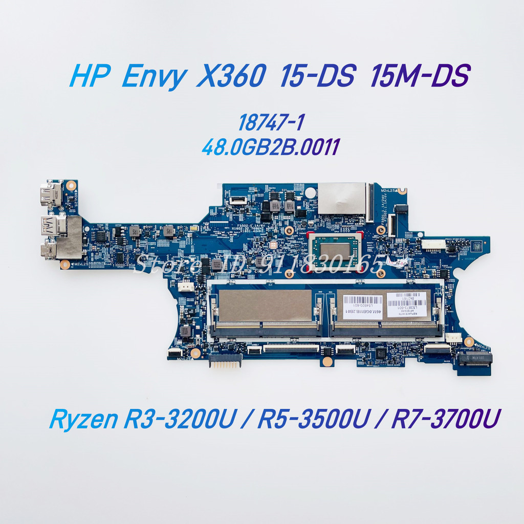 18747-1 48.0GB2B.0011 For HP Envy X360 15-DS 15M-DS Laptop Motherboard With Ryzen R3-3200U R5-3500U