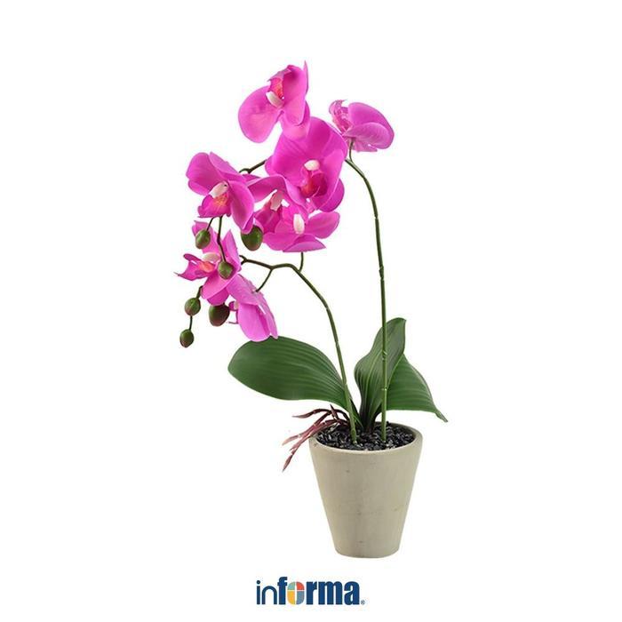 Informa Bunga Artifisial Orchid 56 cm - Ungu Dekorasi Meja Pajangan Ruangan Bunga Plastik Tanaman