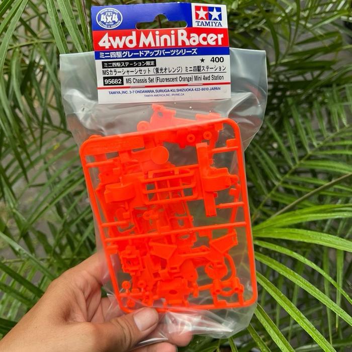 Tamiya 95682 Ms Chassis Set ( Flourescent Orange ) Mini 4Wd Station / Ms Oren