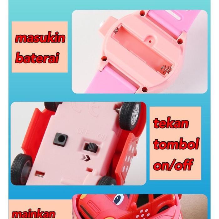 Happytoys.888 Mobil Rc Jam Tangan / Remote Control Jam Tangan / Mini Cartoon Mobil Remote Control