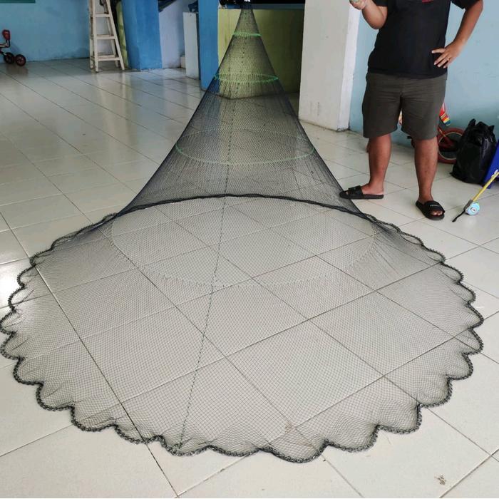jala lempar 2 meter bahan nilon/ benang, jala ikan , jala lempar, jala sungai lubang jari kelingking