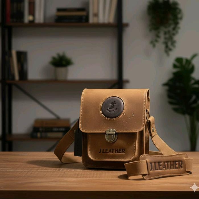 TAS SELEMPANG PRIA MINI KULIT ASLI PREMIUM TANPA FURING COWOK