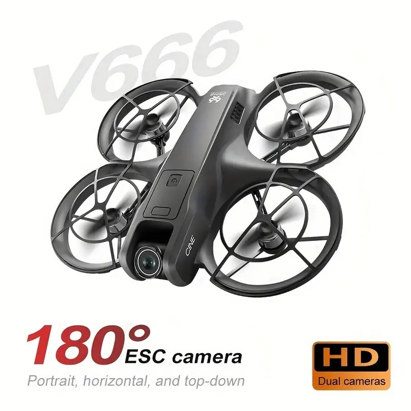 V666 2, 4G WiFi Quadcopter with 180? Camera - 4K HD Video Transmission, Brushless Motors, 1-Axis