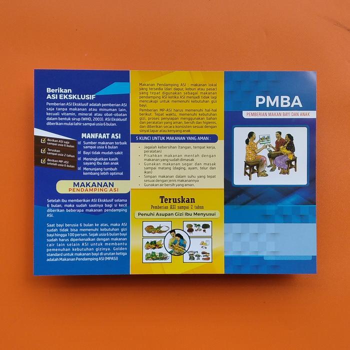 Leaflet PMBA - Leaflet Pemberian Makanan Bayi dan Anak. Isi 25 Lembar.