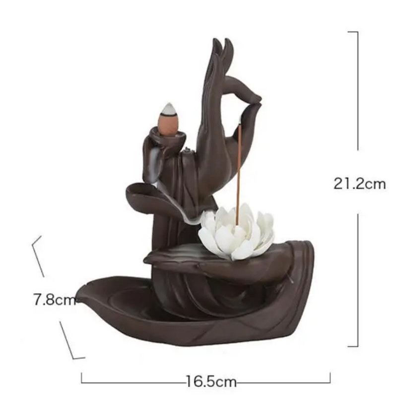 Handmade Purple Clay Burner Backflow Incense Burner Incense Stick Holder Zen Lotus Ceramic Incense