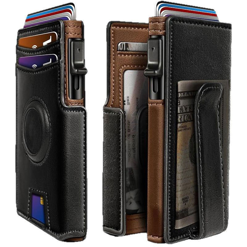 Cross Border Microfiber Leather Wallet, Bank Card Storage Box Simple and Multifunctional Men's