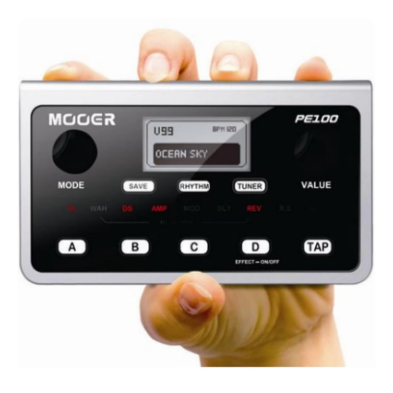 MOOER PE100 Electric Guitar Effect Pedal Multi-effects Processor 40 Drum Patterns 10 Metronomes Tap