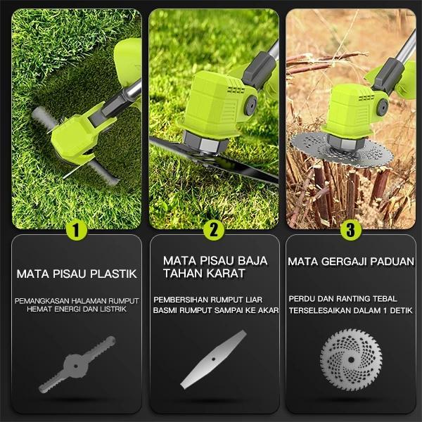 CodZper Mesin Potong Rumput Baterai Alat Pemotong Rumput Elektrik Listrik Pemangkas Gunting Rumput