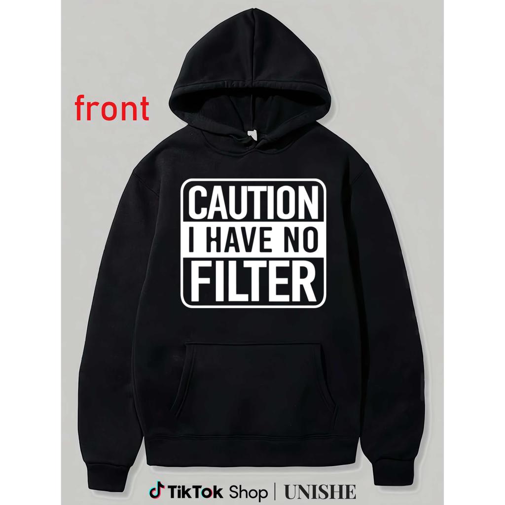 Notice I Have No Filter Bold Print Dark Gray Black Women's Long Sleeve Hoodie