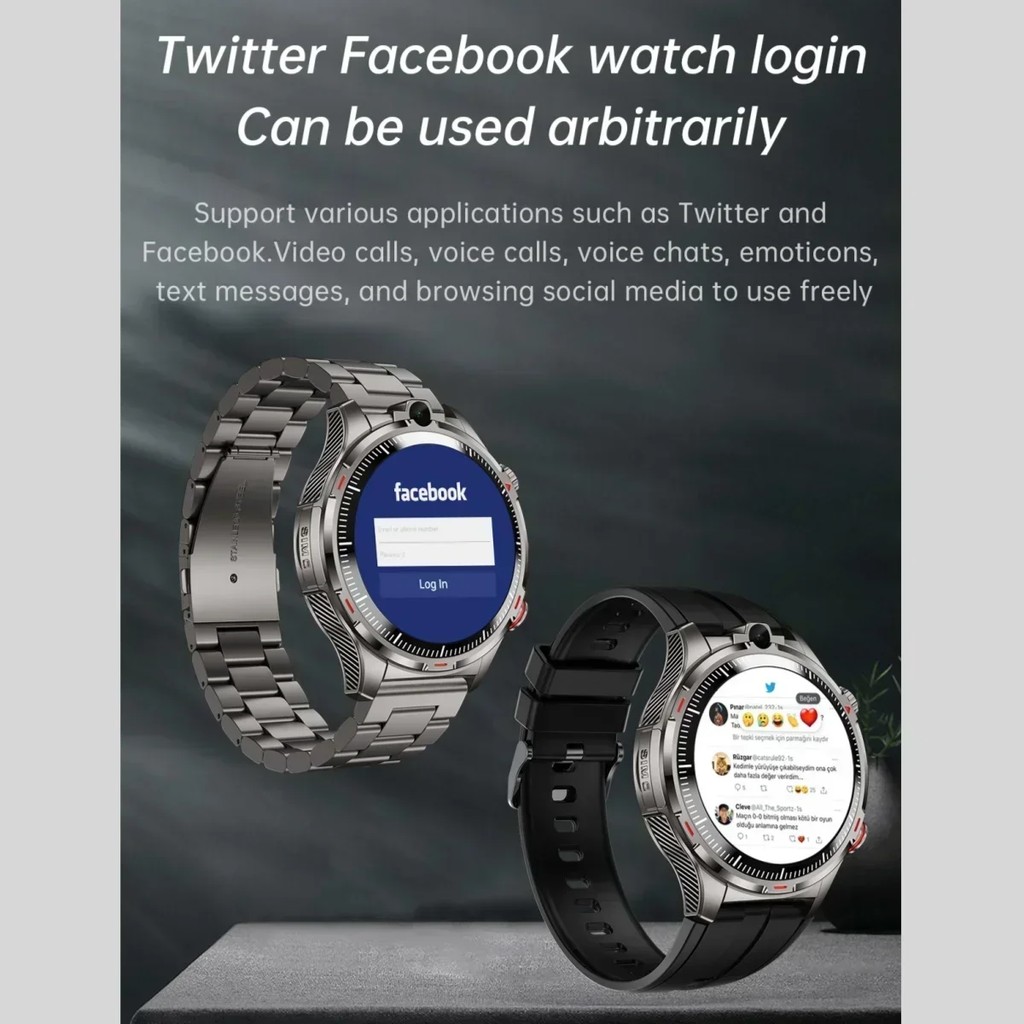 LW12 New Android Smartwatch 8GB+128GB Storage 4G SIM Calling Dual Camera Video Chat Sports Mode