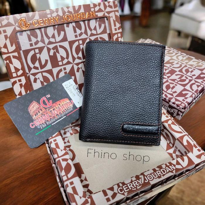 CERRY JOURDAN Dompet pria original kulit asli model berdiri / Dompet berdiri kulit asli original