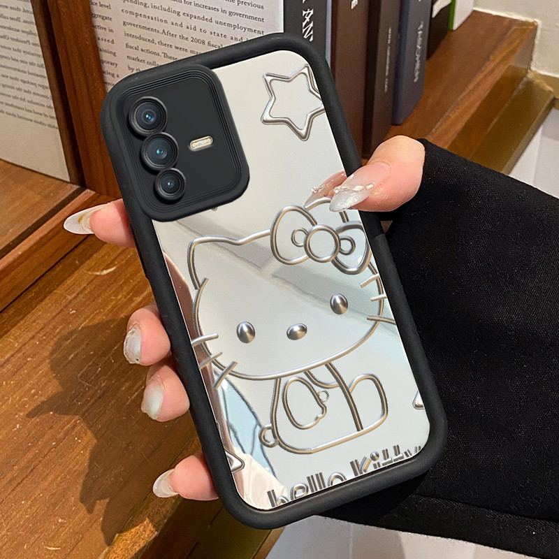 Casing Hp Untuk VIVO V23 5G V23i 5G V23E 4G V23E 5G Y75 4G Case HP Casing pola Kucing Logam Kesing K