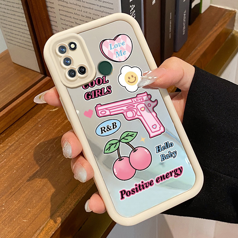Casing Hp Realme 7i Realme C17 Case Casing Stiker dopamin Pola Kasus cermin tangga HP Kasing Silikon