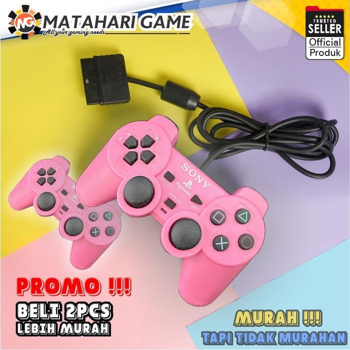 SALE 2PCSPromoo Stick Stik PS2 Playstation2 Kualitas Terjamin Warna PINK/ GetarCOD Joystick TERMURAH
